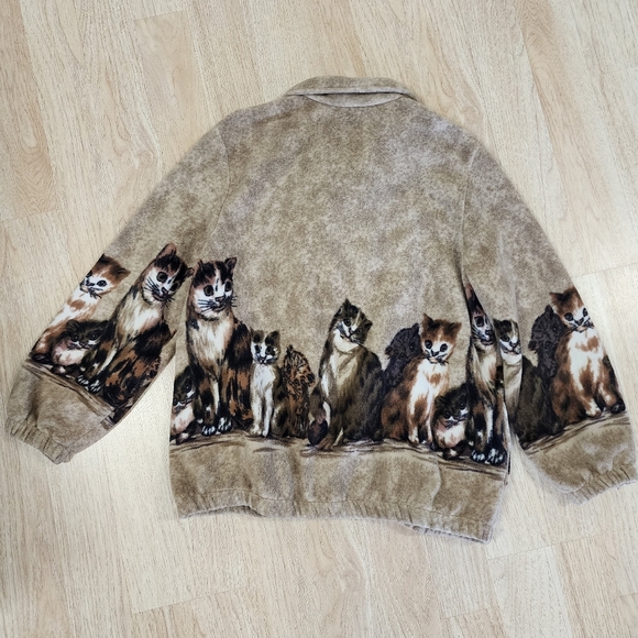 Vintage Cat Print Fleece - Picture 3 of 3